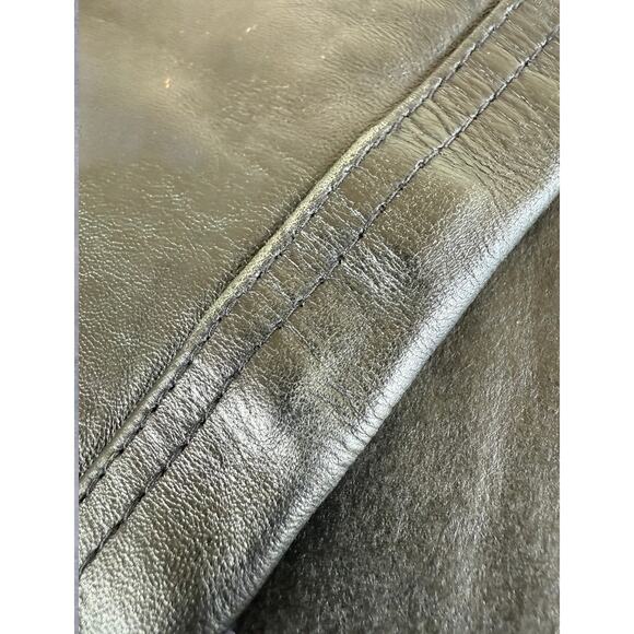 Vtg Black Leather Moto Pants Men’s 38 Biker Rocker Punk Y2K - Picture 8 of 11